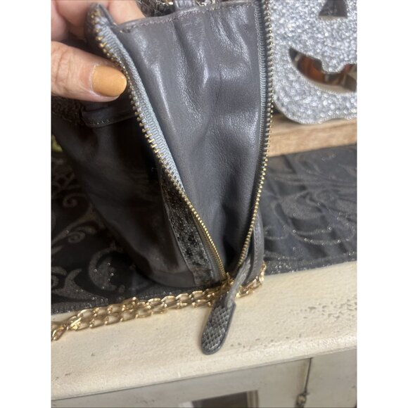 BE&D Genuine Leather Python Bucket Drawstring Crossbody Handbag Purse Nordstrom - Picture 6 of 12